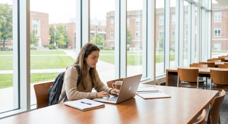 Student comparing Canadian education funding and personal loan options